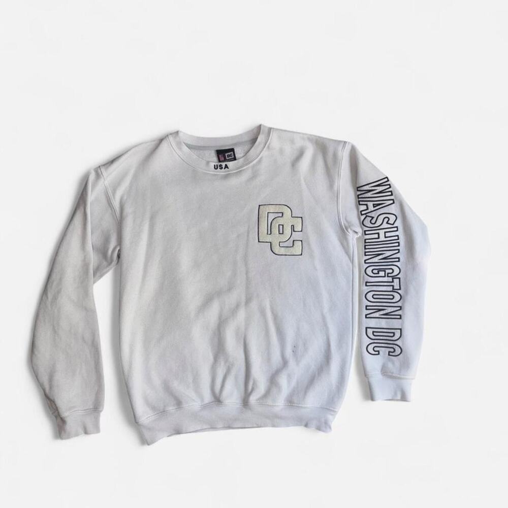White dc crewneck